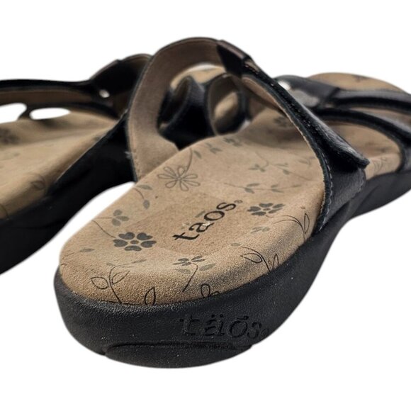 Taos Womens Prize 3 Leather Slide Sandals, Comfort, Black, Size 40 / US 9 - Picture 5 of 9